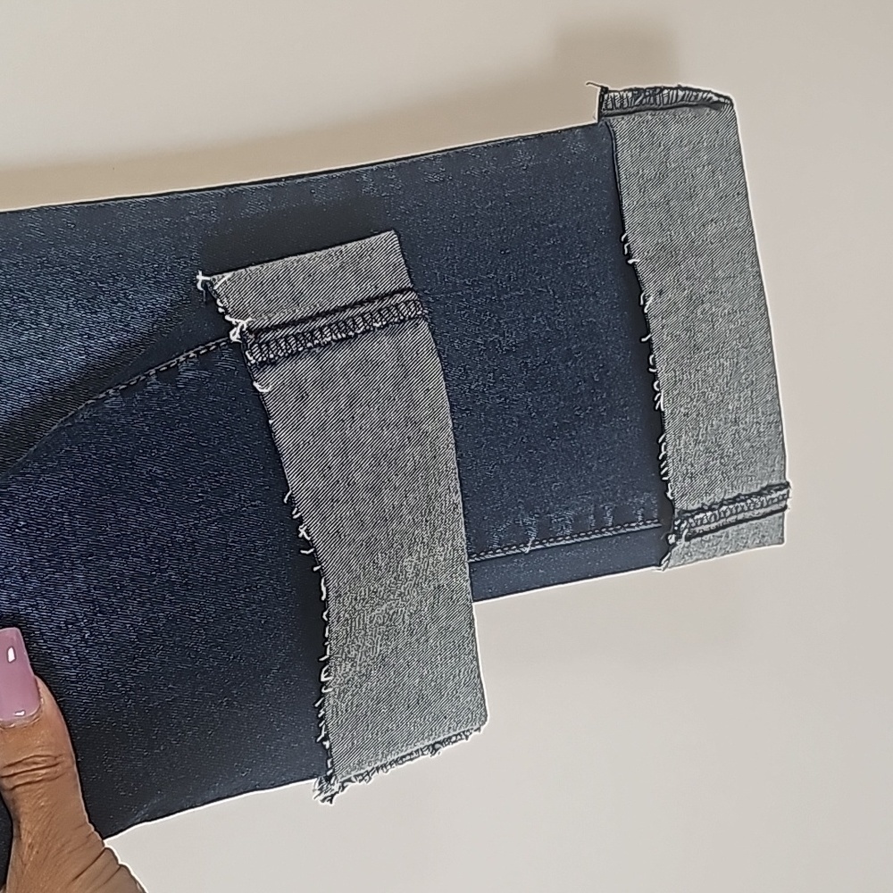 Bongo  Cropped Denim Jeans DIY Painted Back Pockets Size 4 Art To Wear A… - Picture 6 of 8